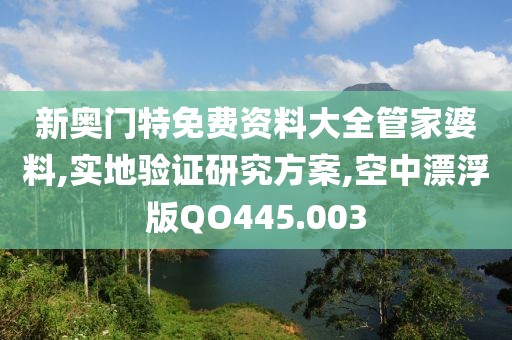 新奧門特免費資料大全管家婆料,實地驗證研究方案,空中漂浮版QO445.003