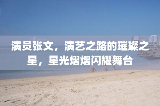 演員張文，演藝之路的璀璨之星，星光熠熠閃耀舞臺(tái)