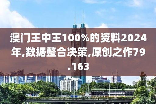 澳門王中王100%的資料2024年,數(shù)據(jù)整合決策,原創(chuàng)之作79.163