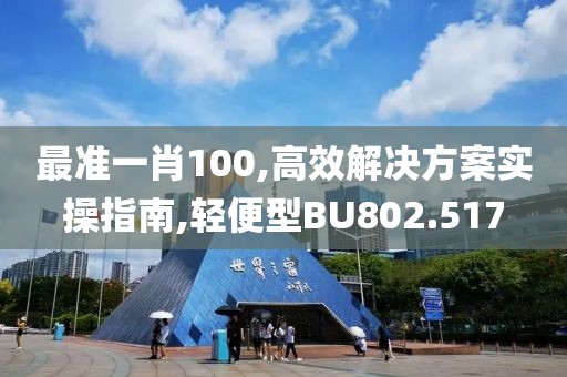 最準(zhǔn)一肖100,高效解決方案實(shí)操指南,輕便型BU802.517