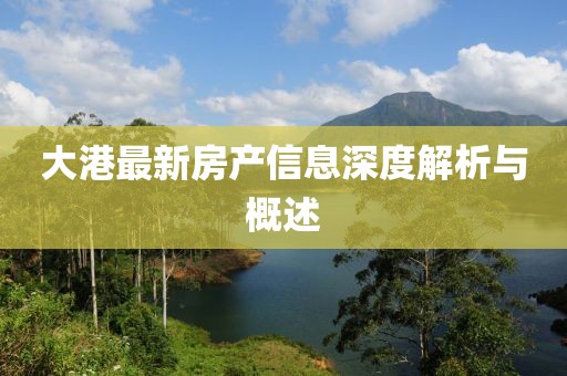 大港最新房產(chǎn)信息深度解析與概述