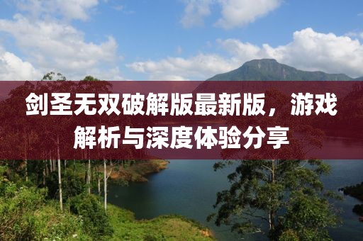 劍圣無雙破解版最新版，游戲解析與深度體驗分享