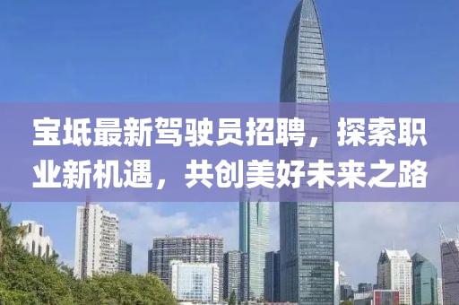 寶坻最新駕駛員招聘，探索職業(yè)新機遇，共創(chuàng)美好未來之路