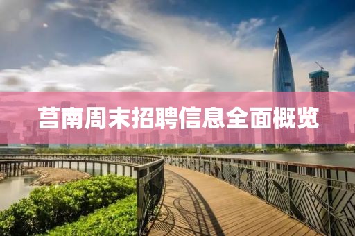 莒南周末招聘信息全面概覽