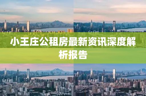 小王莊公租房最新資訊深度解析報告