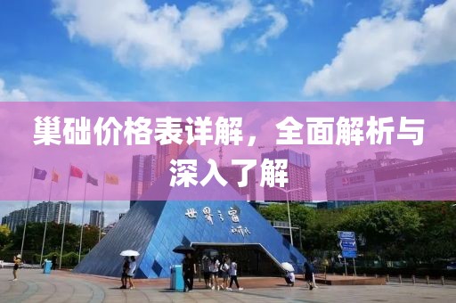 巢礎價格表詳解，全面解析與深入了解