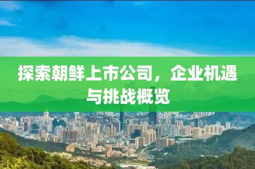 探索朝鮮上市公司，企業(yè)機遇與挑戰(zhàn)概覽