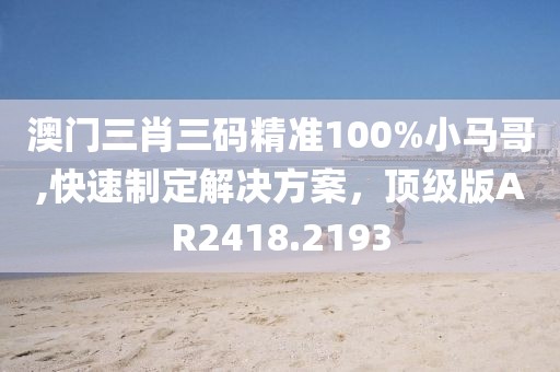 澳門三肖三碼精準(zhǔn)100%小馬哥,快速制定解決方案，頂級版AR2418.2193