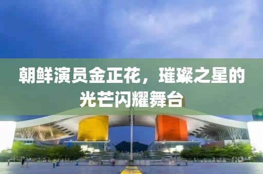 朝鮮演員金正花，璀璨之星的光芒閃耀舞臺(tái)