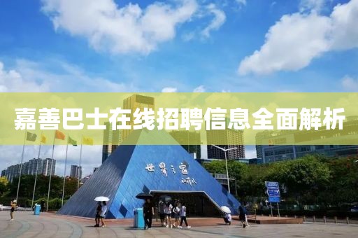 嘉善巴士在線招聘信息全面解析