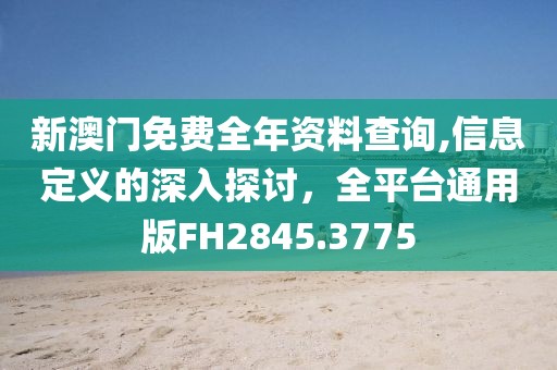 新澳門免費(fèi)全年資料查詢,信息定義的深入探討，全平臺(tái)通用版FH2845.3775