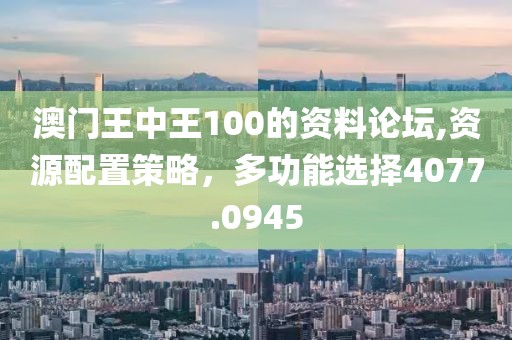 澳門王中王100的資料論壇,資源配置策略，多功能選擇4077.0945