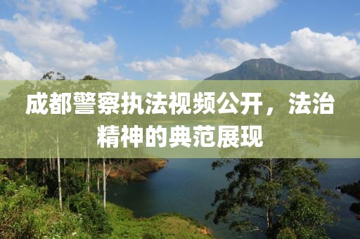 成都警察執(zhí)法視頻公開，法治精神的典范展現(xiàn)