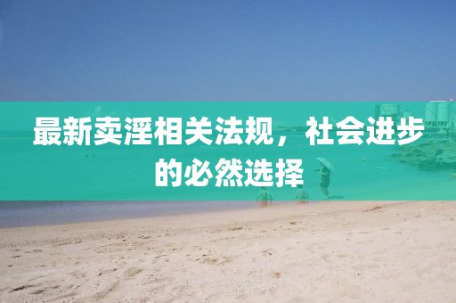最新賣淫相關(guān)法規(guī)，社會進(jìn)步的必然選擇