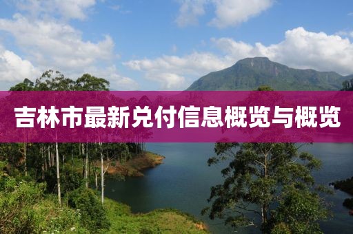 吉林市最新兌付信息概覽與概覽
