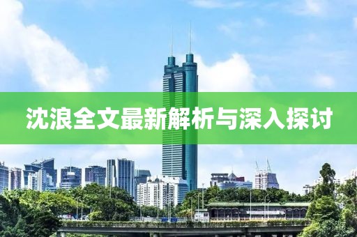 沈浪全文最新解析與深入探討