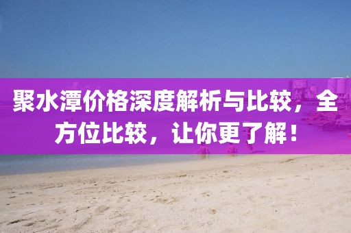 聚水潭價(jià)格深度解析與比較，全方位比較，讓你更了解！