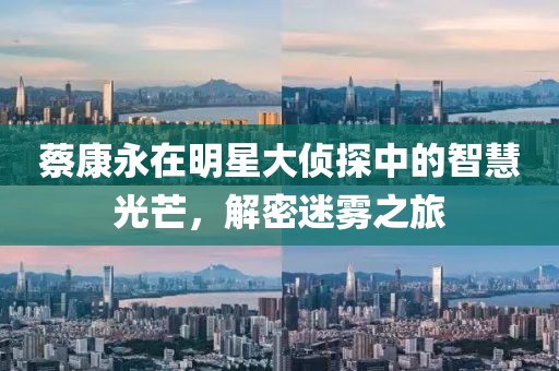 蔡康永在明星大偵探中的智慧光芒，解密迷霧之旅