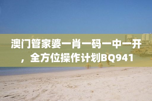 澳門管家婆一肖一碼一中一開，全方位操作計劃BQ941