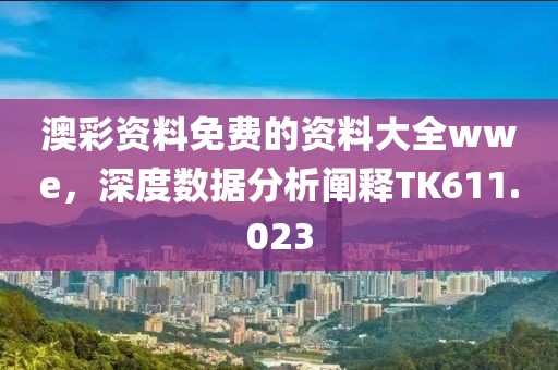 澳彩資料免費(fèi)的資料大全wwe，深度數(shù)據(jù)分析闡釋TK611.023