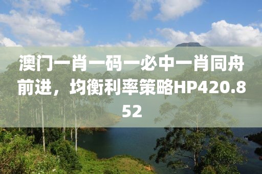 澳門一肖一碼一必中一肖同舟前進，均衡利率策略HP420.852