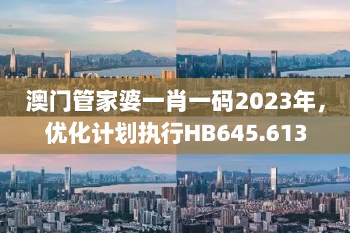 澳門管家婆一肖一碼2023年，優(yōu)化計(jì)劃執(zhí)行HB645.613