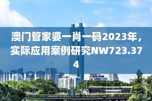 澳門管家婆一肖一碼2023年，實際應(yīng)用案例研究NW723.374