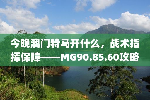 今晚澳門特馬開(kāi)什么，戰(zhàn)術(shù)指揮保障——MG90.85.60攻略