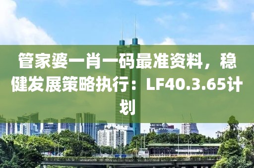 管家婆一肖一碼最準(zhǔn)資料，穩(wěn)健發(fā)展策略執(zhí)行：LF40.3.65計(jì)劃