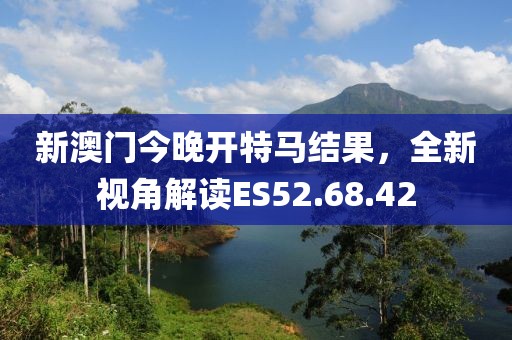 新澳門今晚開特馬結(jié)果，全新視角解讀ES52.68.42