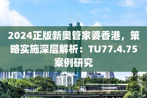 2024正版新奧管家婆香港，策略實(shí)施深層解析：TU77.4.75案例研究
