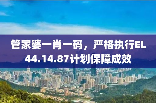 管家婆一肖一碼，嚴(yán)格執(zhí)行EL44.14.87計(jì)劃保障成效