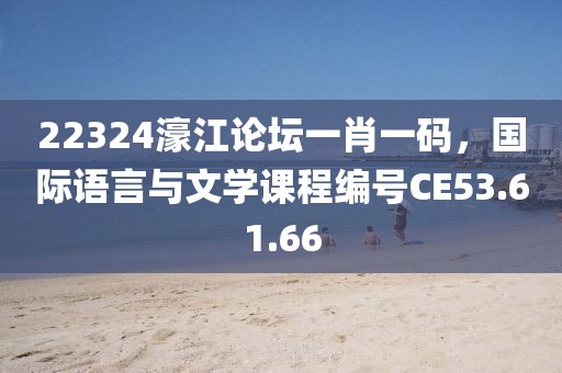 22324濠江論壇一肖一碼，國際語言與文學(xué)課程編號CE53.61.66
