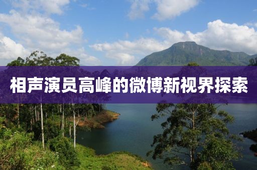 相聲演員高峰的微博新視界探索