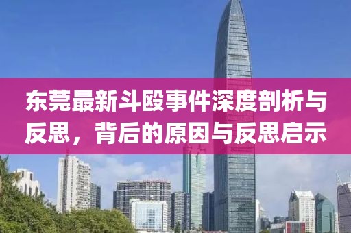 東莞最新斗毆事件深度剖析與反思，背后的原因與反思啟示