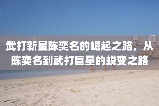 武打新星陳奕名的崛起之路，從陳奕名到武打巨星的蛻變之路