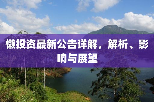 懶投資最新公告詳解，解析、影響與展望