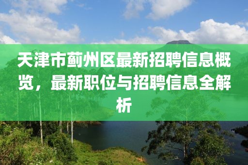 天津市薊州區(qū)最新招聘信息概覽，最新職位與招聘信息全解析