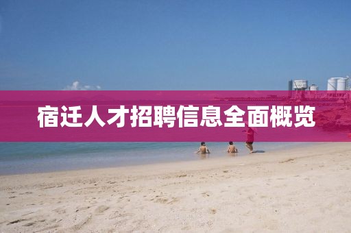 宿遷人才招聘信息全面概覽